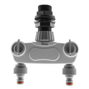Water Butt Kit 1 BSP with WL 2-Way Valved Manifold Hose Pipe Fitting Tap Adapter