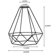 Yellow Diamond Cage Pendant Lamp Shade – Metal Wire Ceiling Light