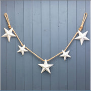 White Metal Star Christmas Garland 128cm