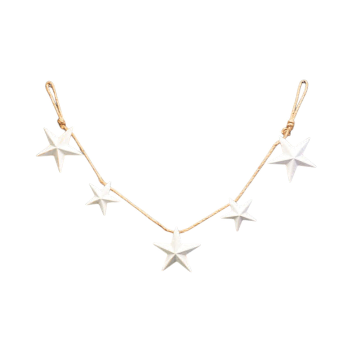 White Metal Star Christmas Garland 128cm