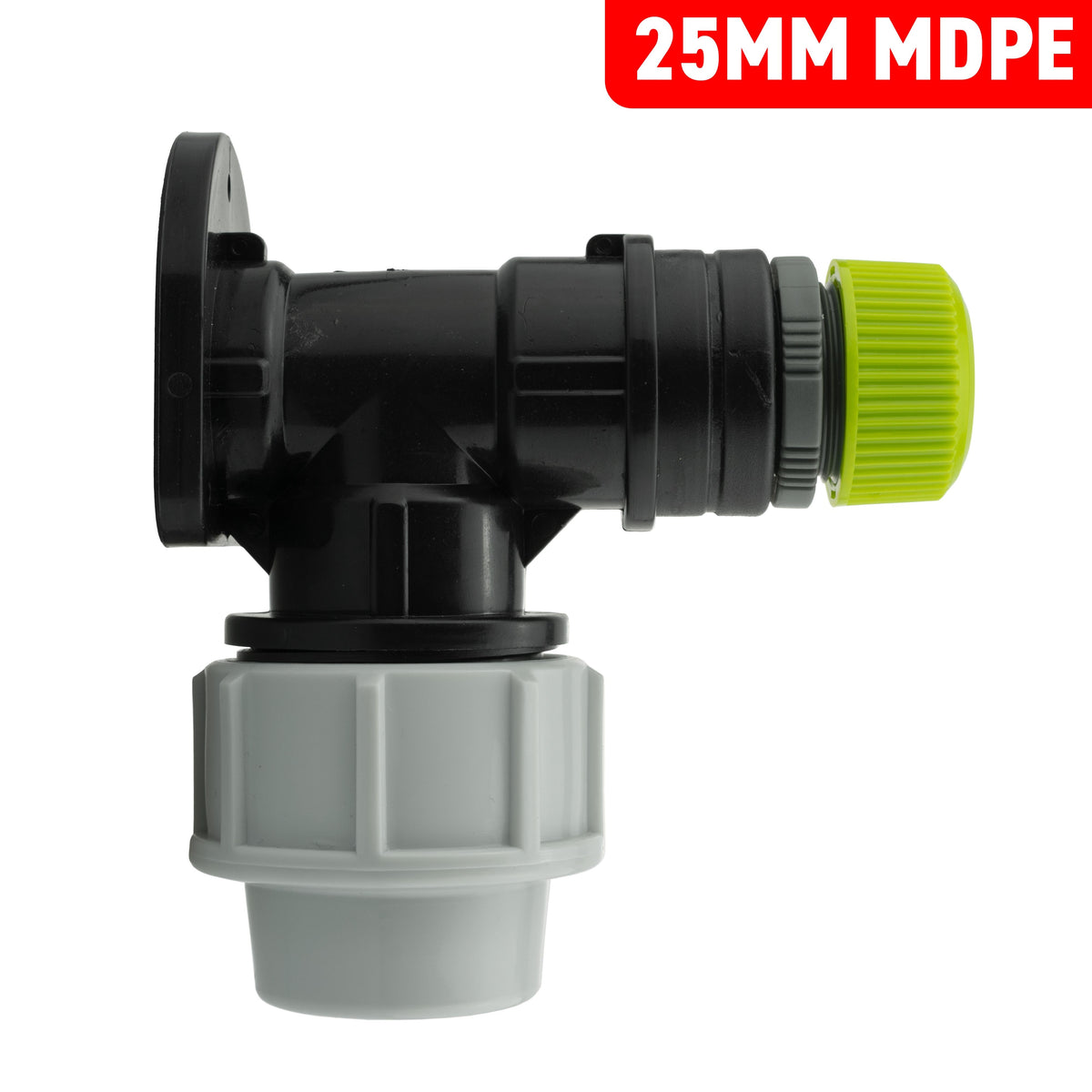 Wall Flange Kit 25mm MDPE + Direct Hose Connector for Drip Irrigation Fitting
