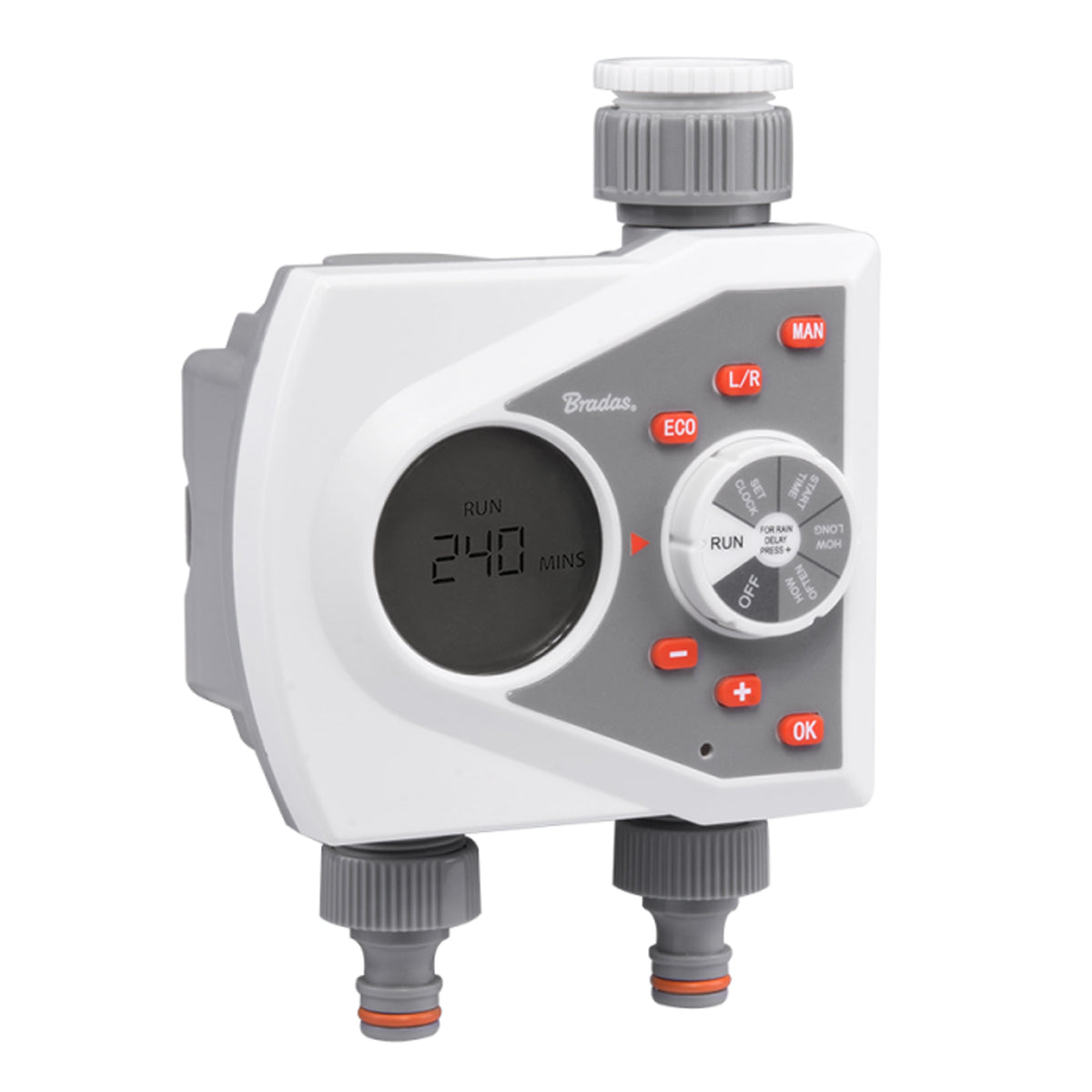White Line 2-Way Electronic Control Water Timer Garden Hose Pipe Water Connector