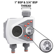 White Line 2-Way Electronic Control Water Timer Garden Hose Pipe Water Connector