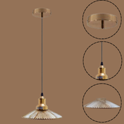 Industrial Flat Shape_Suspended Ceiling Lights Style_Glass Lamp Shade~1094
