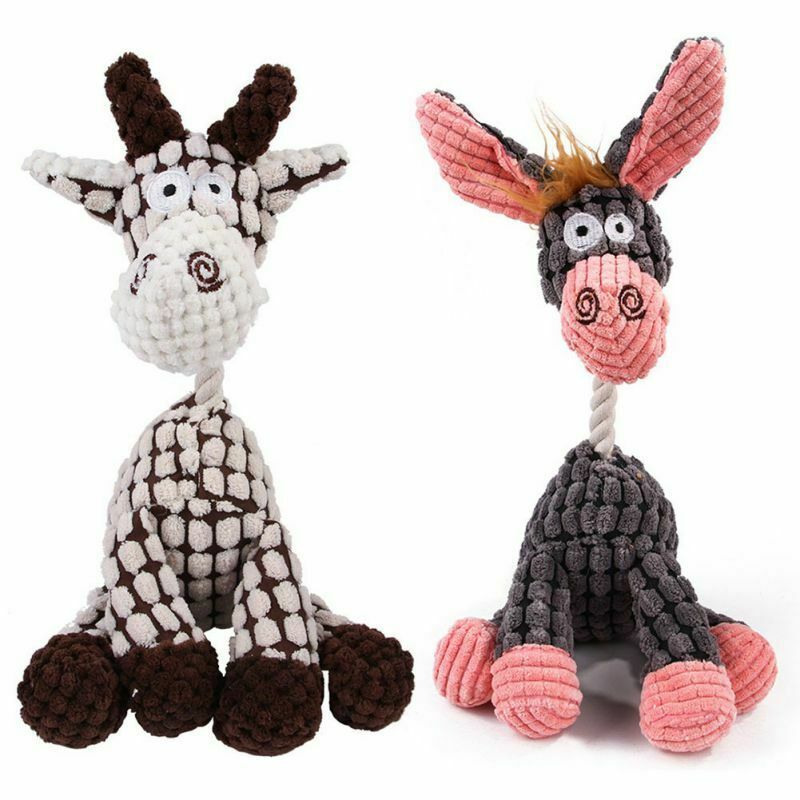 Plush Squeaky Dog Toy – Chew & Clean Teeth Puppy Toy