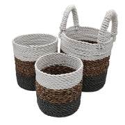 Seagrass Basket Set - Grey / Natural / White