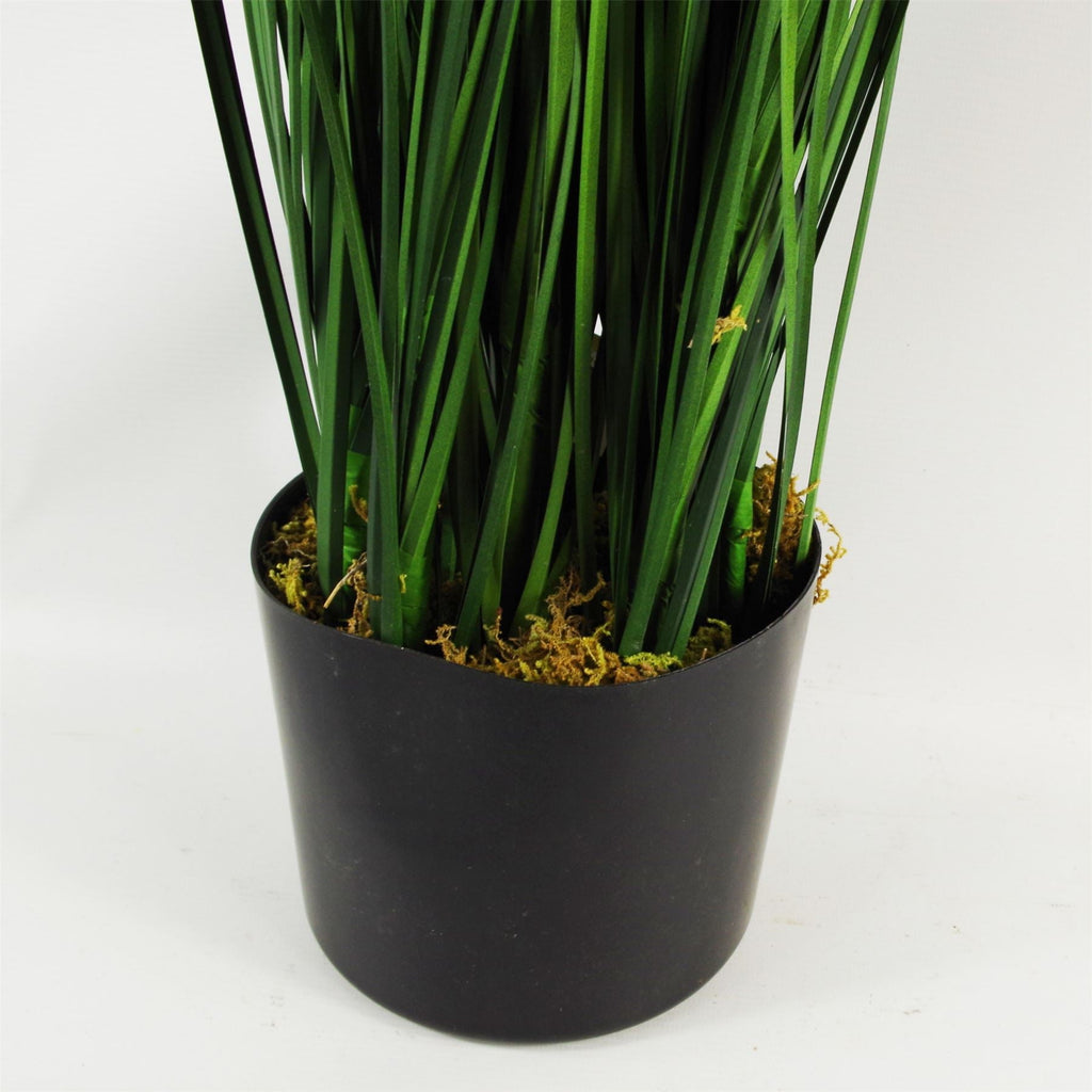 130cm Artificial Extra Large Grass Plant with Silver Metal Plater
