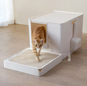 Curved Wave Cat Litter Trapping Mat with Non-Slip Base