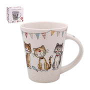 The Leonardo Collection Faithful Friends - Set of 2 Cats Design - Fine China Mugs, LP73797