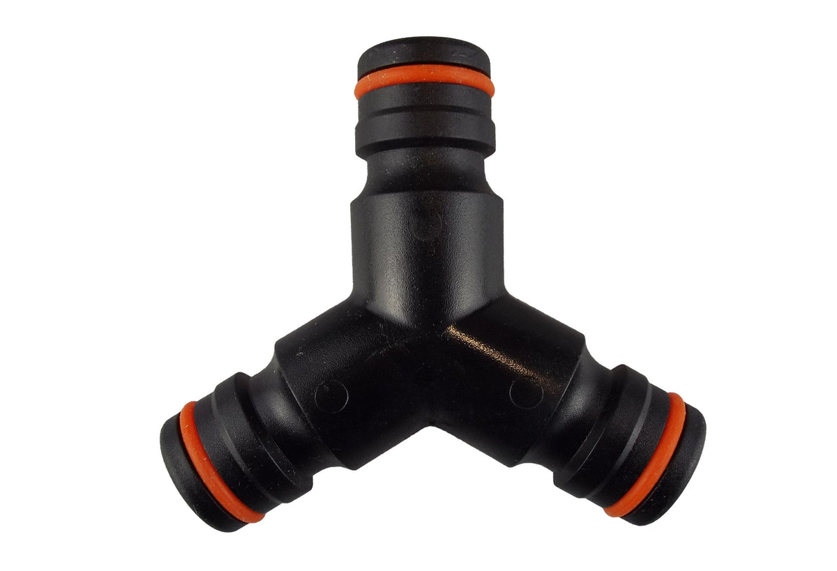 Three Way Splitter Max Flo, Black Orange Garden Hose Pipe DIY Workshop Accessory
