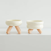 Gulu Elevated Ceramic Pet Water Bowl with Wooden Stand