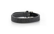 THE BALMORAL | LUXURY GREY HERRINGBONE & LEATHER DOG COLLAR