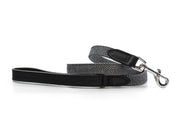 THE BALMORAL | LUXURY GREY HERRINGBONE & LEATHER DOG LEAD