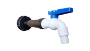 IBC 2 S60X6 Cap with Filter Extension and White Blue Plastic Tap Water Connector
