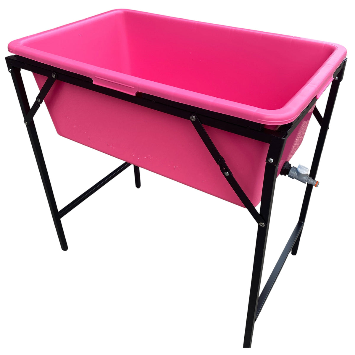 Pink Dog Bath with Drain Valve (WL) and Stand BSP Thread Fitting Water Connector