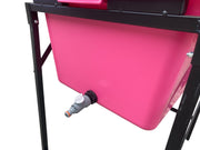 Pink Dog Bath with Drain Valve (WL) and Stand BSP Thread Fitting Water Connector