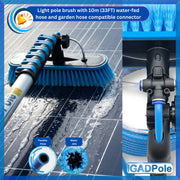 IGADPole 9m (30ft) Water-Fed Pole Cleaning Kit – Includes Water-fed Brush, Cobweb & Microfibre Duster, Soap Dispenser & Hose Tap