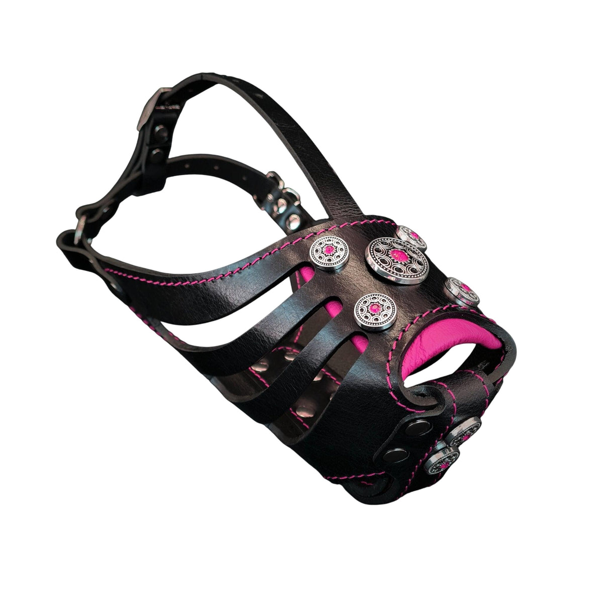 The ''Bijou'' Basket Muzzle Black & Pink