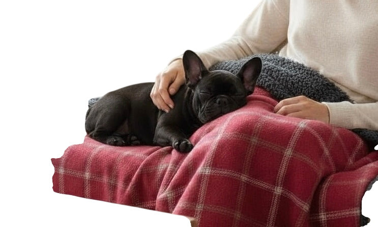 Drogo Red Check Dog Blanket – Luxury Reversible Sherpa Throw