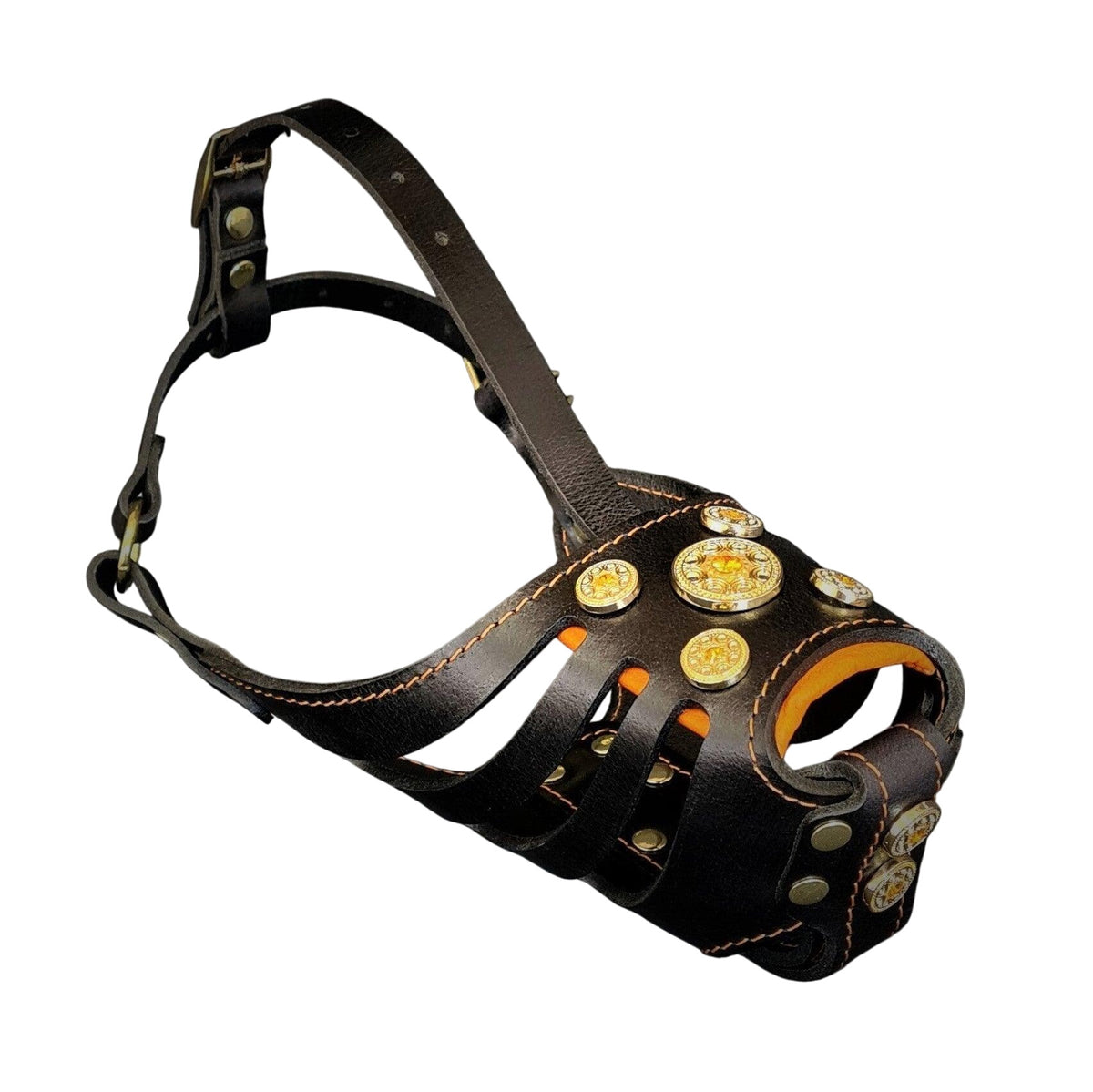 The ''Bijou'' Basket Muzzle Black & Orange