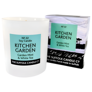 KITCHEN GARDEN - Garden Mint and White Tea - handmade soy candle - 200g - white glass