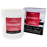 POMANDER - Cinnamon, Clove and Orange - handmade soy candle - 200g - white glass