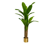 180cm Artificial Banana Tree Tropical Plant Gold Metal Planter - Premium Quality
