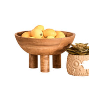 Kara Mango Wood Serving Bowl with Footed Base