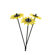 SunCatcher Fluorescent Sunflower Garden Stakes – Set of 3 Outdoor Garden Ornaments