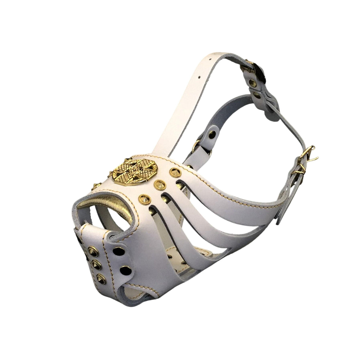''Maximus'' Basket Muzzle White & Gold