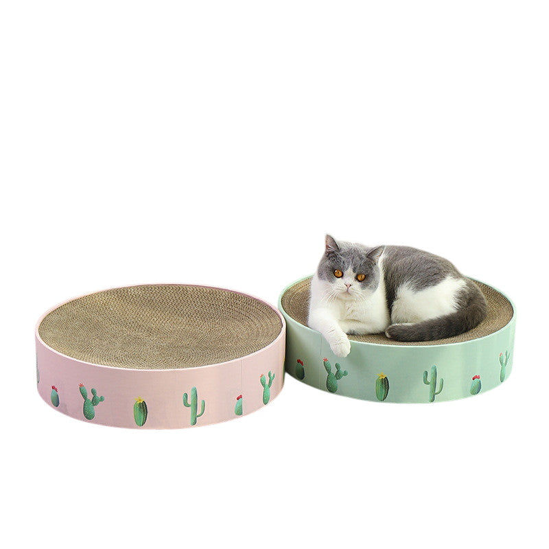Durable Round Cat Scratch Board Bed and Toy