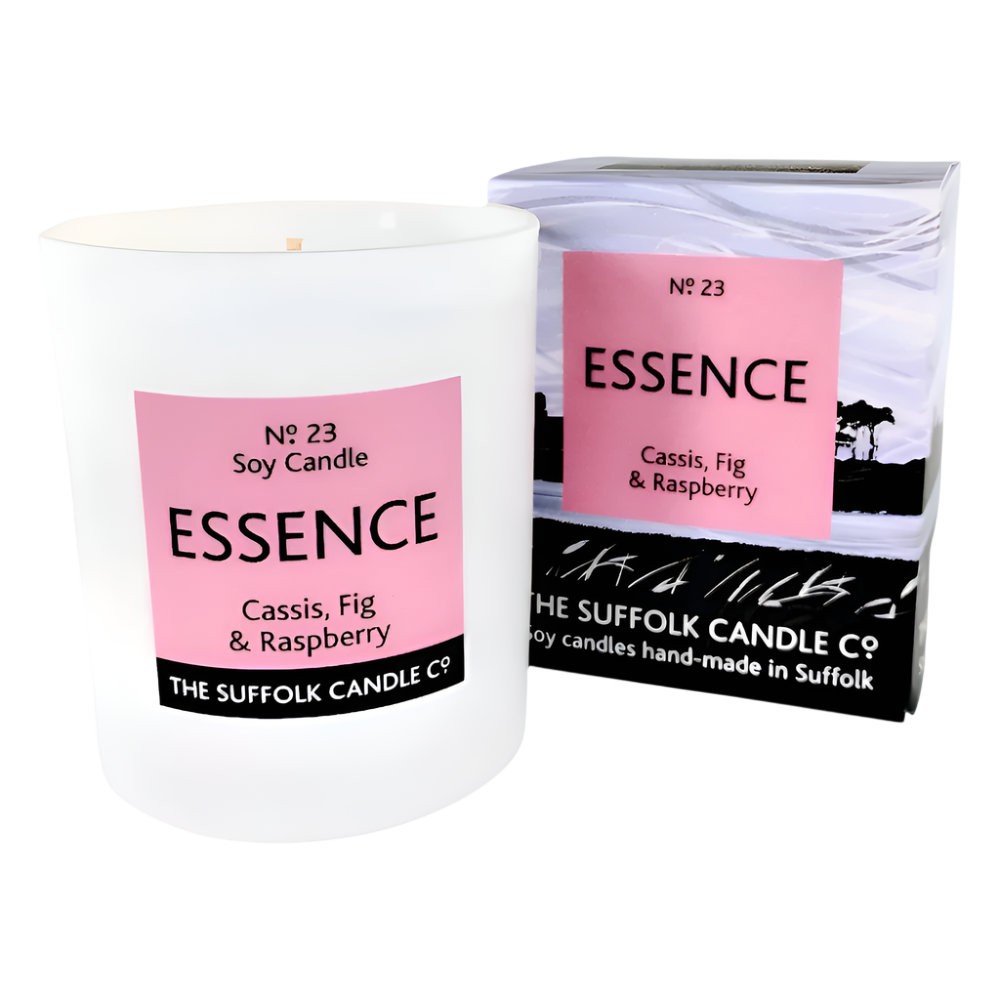 ESSENCE - Cassis, Fig and Raspberry - handmade soy candle - 200g - white glass