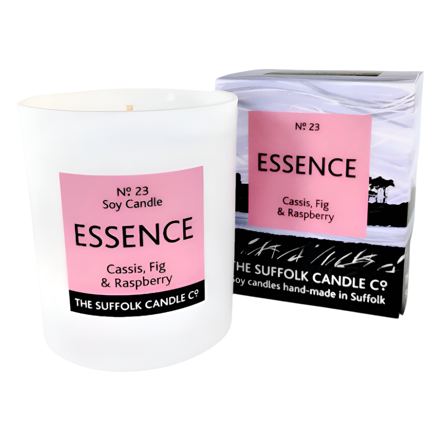 ESSENCE - Cassis, Fig and Raspberry - handmade soy candle - 200g - white glass