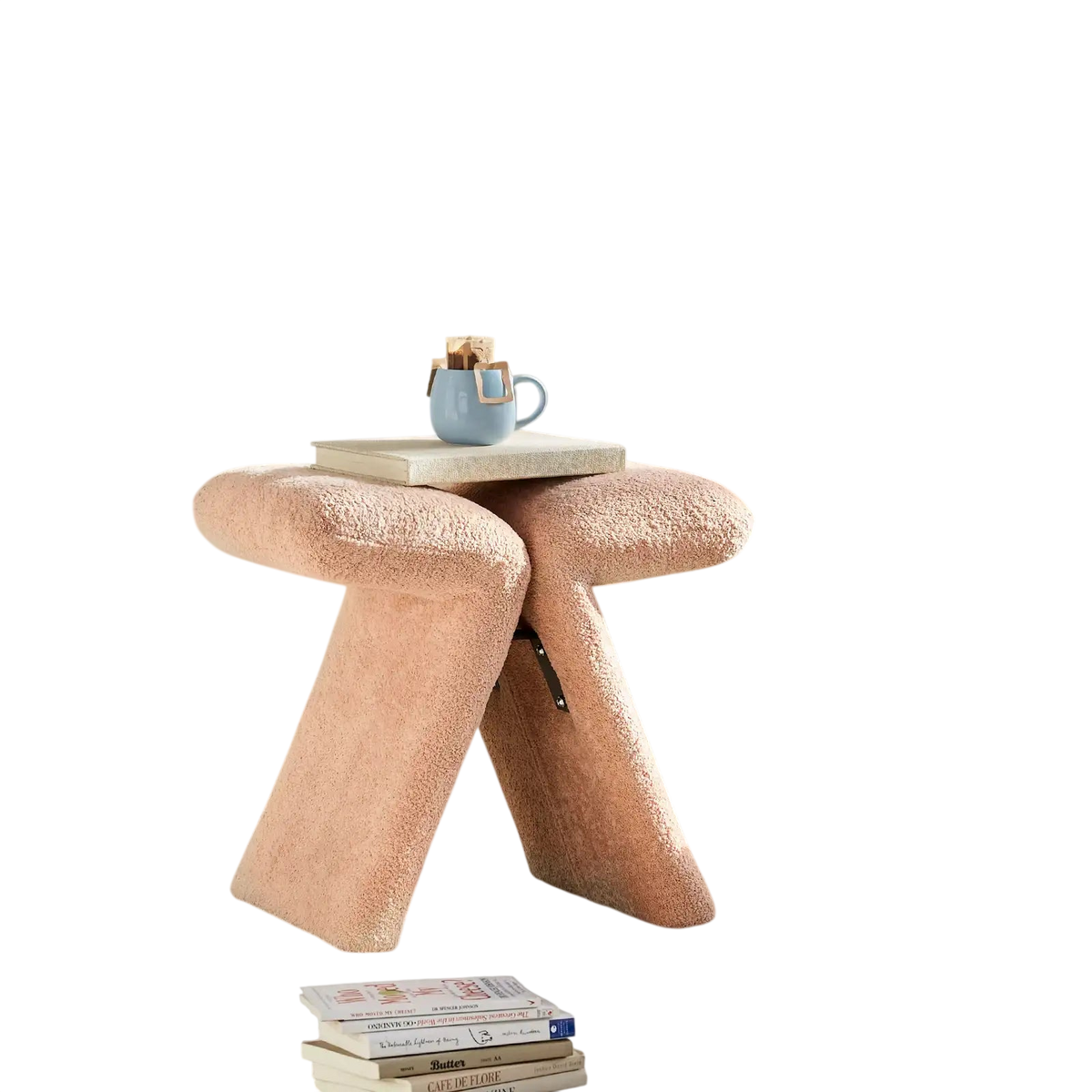 Faye Warm Blush Vanity Stool