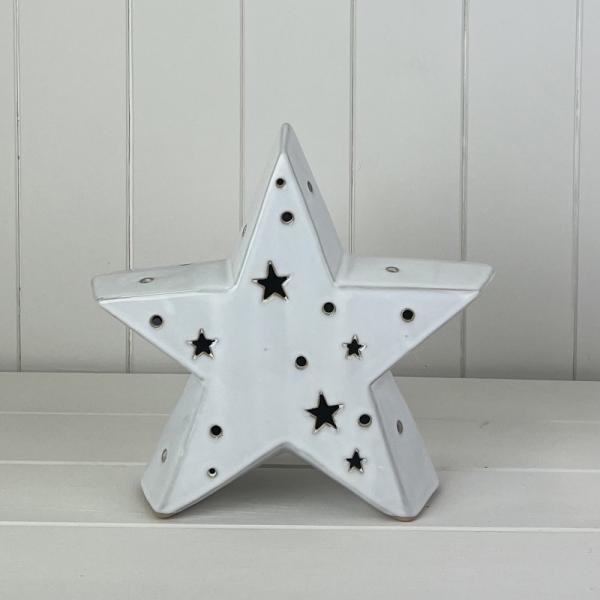 Large White Ceramic Star Ornament