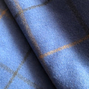 Royal Blue Recycled Wool Blanket in Soft Tartan Check