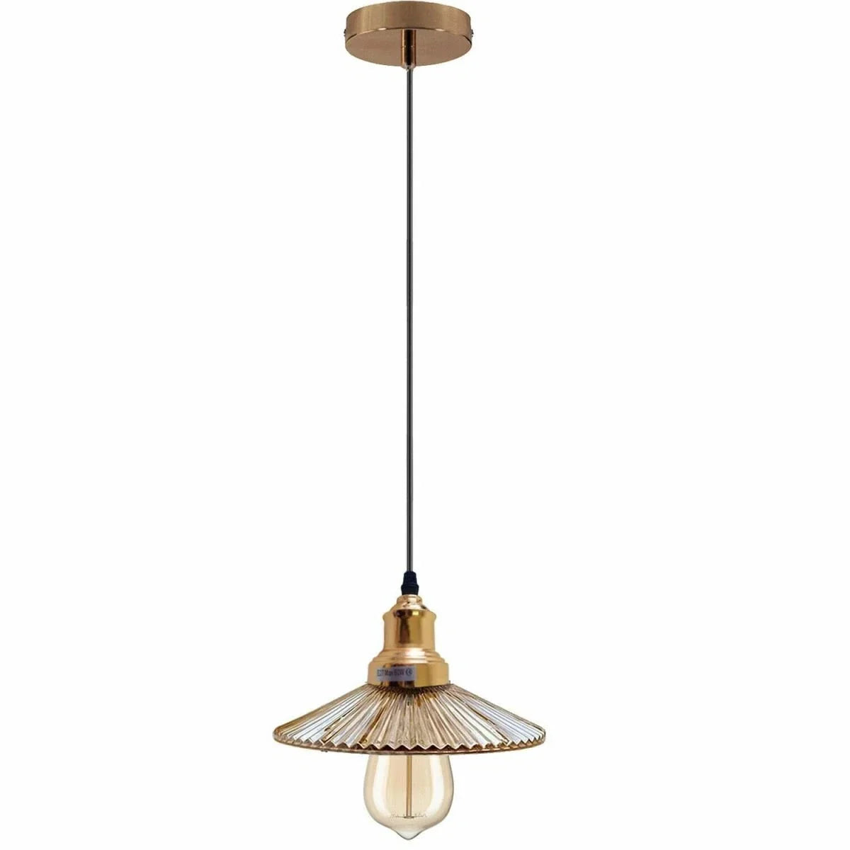 Industrial Flat Shape_Suspended Ceiling Lights Style_Glass Lamp Shade~1094