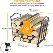 Firewood Rack Metal Outdoor Log Organizer