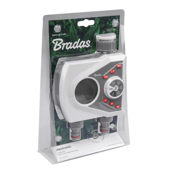 White Line 2-Way Electronic Control Water Timer Garden Hose Pipe Water Connector
