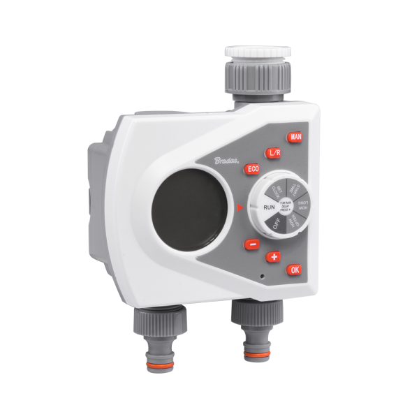 White Line 2-Way Electronic Control Water Timer Garden Hose Pipe Water Connector
