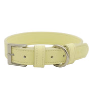 Yellow Leather Dog Collar